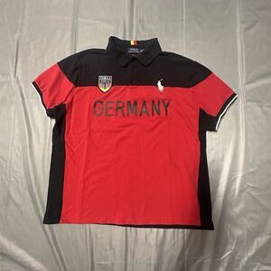 Polo Ralph Lauren Shirt Mens 2XL Germany Crest Polo Pony Embroidery Custom Fit